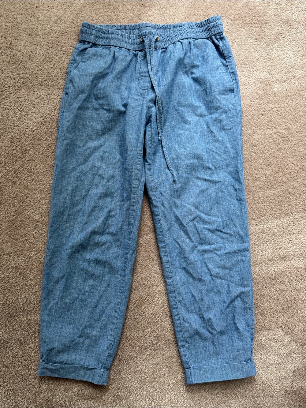 J. Crew Factory Light Blue Cropped Drawstring Pants